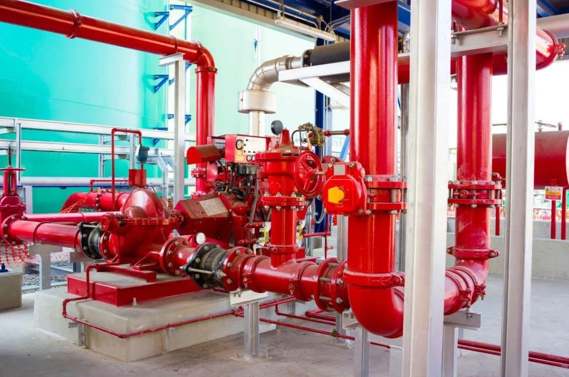 Fire hydrant pump house with electric, diesel and jockey pumps